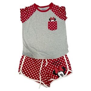 Disney Minnie Mouse Red and Gray Pajama Set